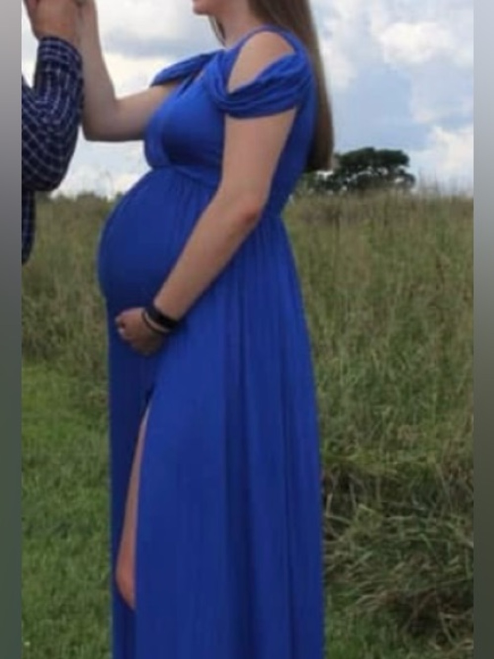 Royal Blue Maternity Maxi Dress Small - Picture 5 of 11